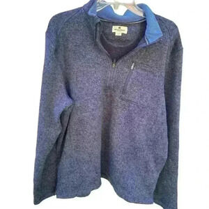Woolrich Mens Quarter-Zip Pullover Sweater Blue Size L. Active Outdoor